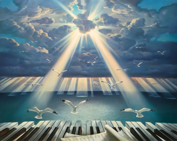 SYMPHONY OF THE SUN PRINT ON CANVAS 34 x 43 INCHES Signed and Numbered Limited Edition