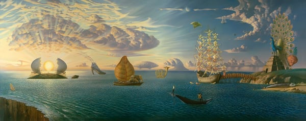 MYTHOLOGY OF THE OCEANS AND HEAVENS - 20 x 50.5 INCHES PRINT ON CANVAS 20 x 50.5 INCHES Signed and Numbered Limited Edition