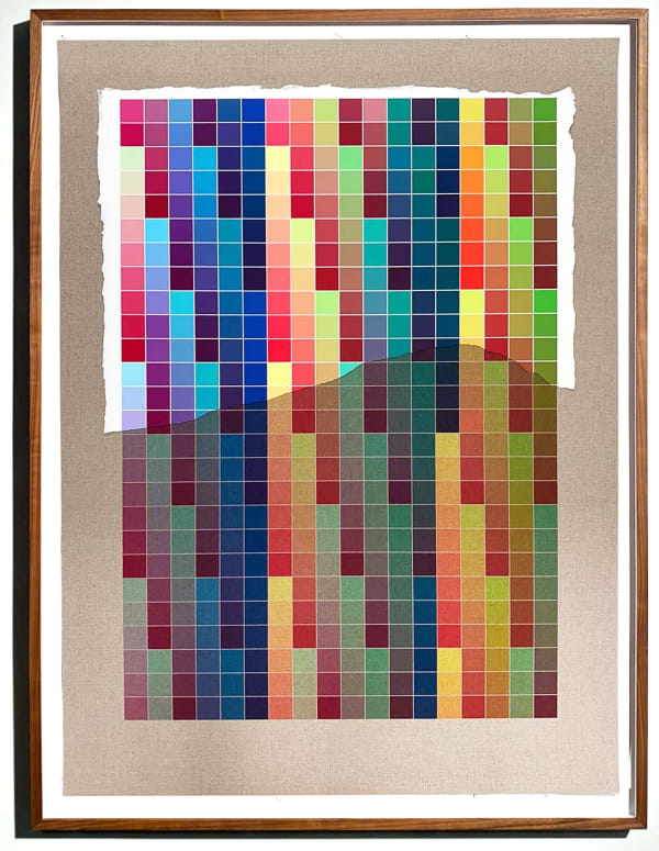 Analia Saban, Transcending Pigment from Paint to Canvas, From Canvas to Paint (Color) #3, 2020 Pigmented ink monoprint on Belgian linen and acrylic paint 40 1/4 x 29 1/2 inches (linen) Edition of 10 unique works No. IX