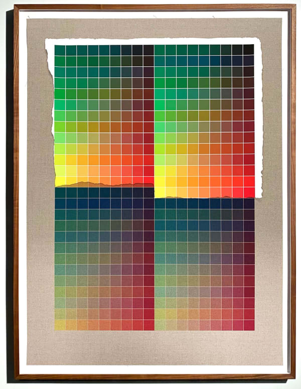 Analia Saban, Transcending Pigment from Paint to Canvas, From Canvas to Paint (Color) #2, 2020 Pigmented ink monoprint on Belgian linen and acrylic paint 40 1/4 x 29 1/2 inches (linen) Edition of 10 unique works No. VI