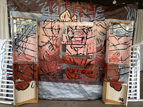 RE: PURPOSE A Public Facing Art Instllation at the Beverly Connection, Los Angeles Chenhung Chen, Jynx Prado and Stephanie Sherwood Installation View 2024