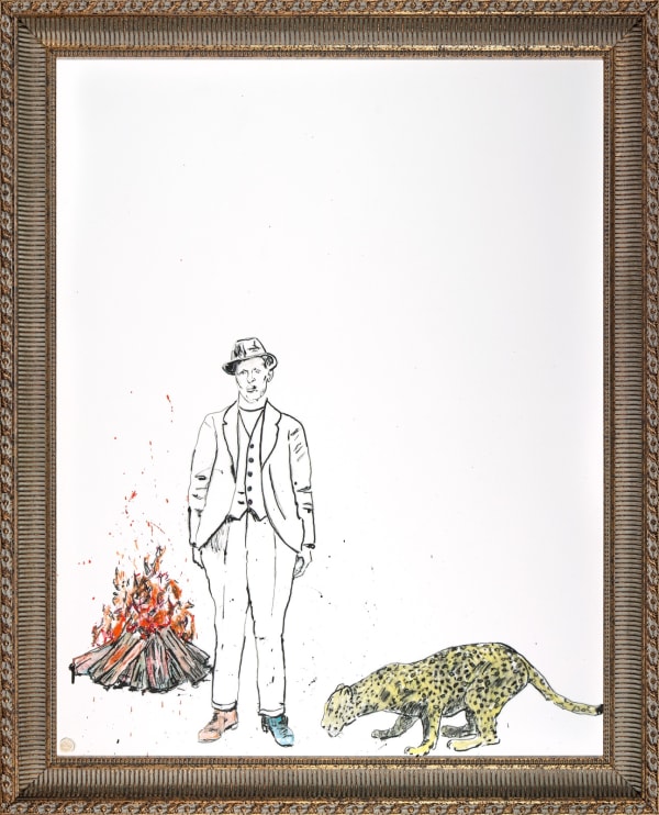 Christian Spruell, Artist With Leopard, 2020