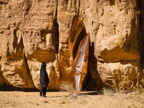 Shaikha Al Mazrou, Measuring the Physicality of Void, installation view, Desert X AlUla 2022, courtesy the artist and Desert X AlUla. Photography: Lance Gerber