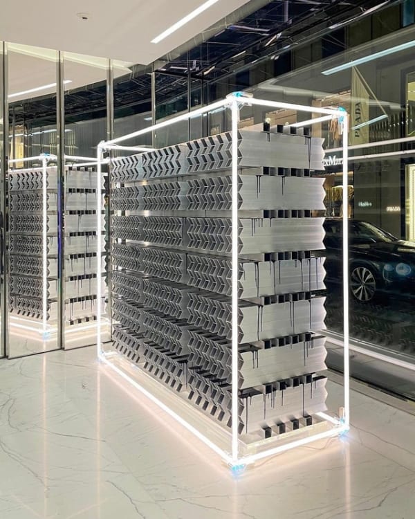 Nathaniel Rackowe commissioned by Yves Saint Laurent , Artist created fifteen sculptures and one large scale installation for in-store display...