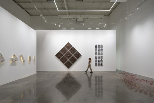 Installation view, Dima Srouji: ‘Charts for a Resurrection’, 7 May - 6 July 2024, Dubai. Photo by Ismail Noor of Seeing Things. Courtesy of the artist and Lawrie Shabibi