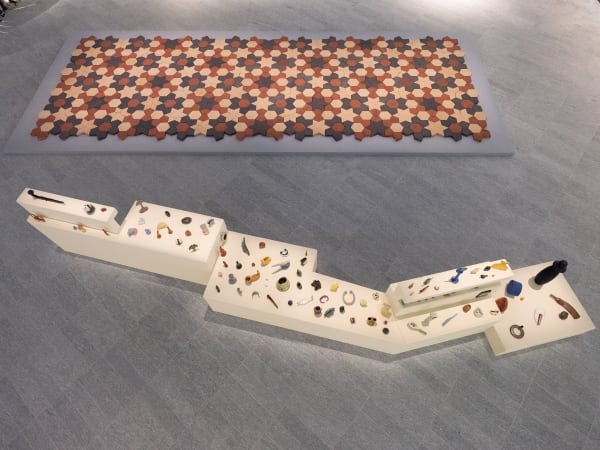 (View from above) Rand Abdul Jabbar's Earthly Wonders, Celestial Beings (2019-ongoing) at the Louvre Abu Dhabi Photo: Augustine Paredes – Seeing Things. Courtesy Department of Culture and Tourism, Abu Dhabi. Artwork © the artist