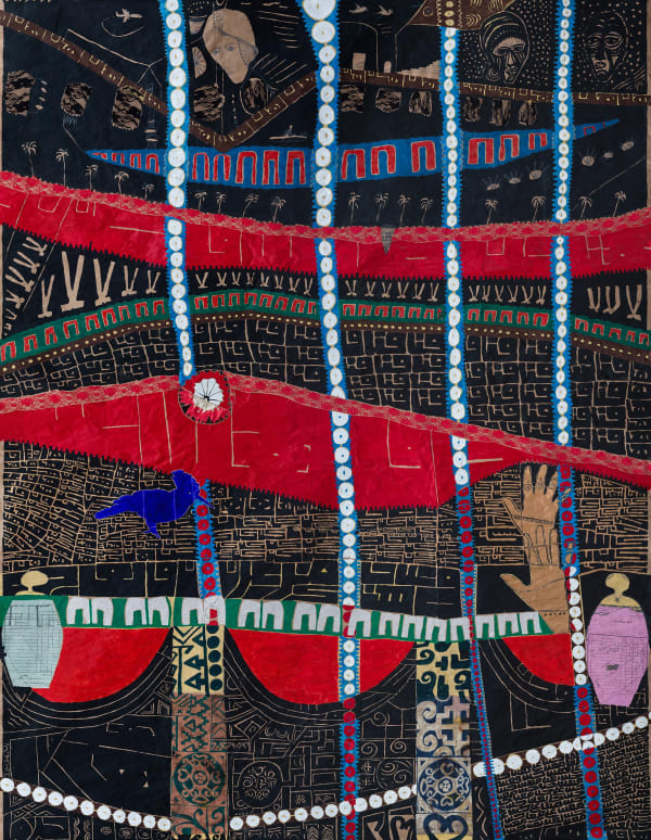 Fathi Hassan The House of Hope, 2019 Mixed media on paper 190 x 150 cm 74 3/4 x 59 1/8 in