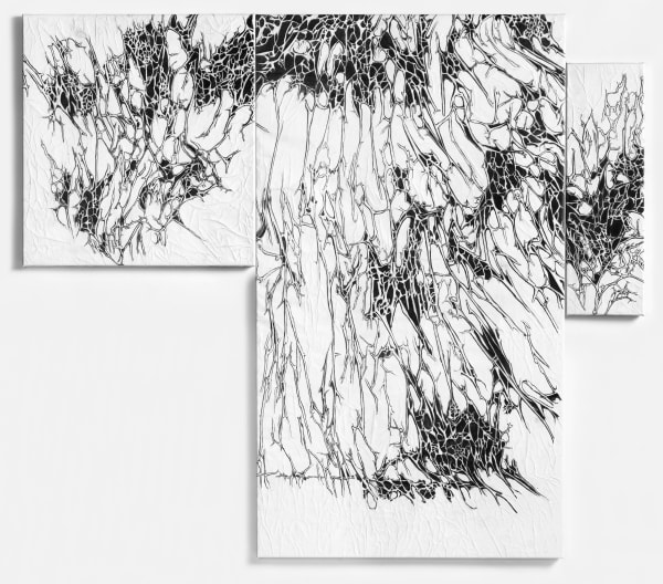 Nadia Kaabi-Linke Spic and Span in June and July, 2019 Graphite and acrylic on paper on canvas 145 x 133 cm 57 1/8 x 52 3/8 in