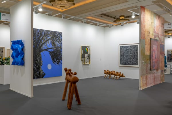 Installation view, Mandy El-Sayegh: ‘A rose is a rose is a rose is a rose’, curated by Sara Raza, 22 February – 4 April 2024, Dubai. Photo by Ismail Noor of Seeing Things. Courtesy of the artist and Lawrie Shabibi.