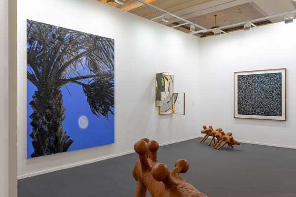 Installation view, Mandy El-Sayegh: ‘A rose is a rose is a rose is a rose’, curated by Sara Raza, 22 February – 4 April 2024, Dubai. Photo by Ismail Noor of Seeing Things. Courtesy of the artist and Lawrie Shabibi.