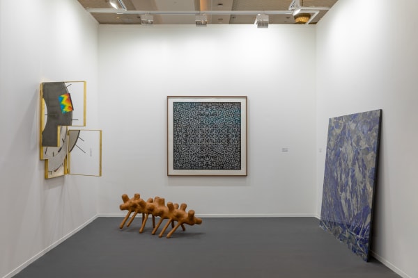 Installation view, Mandy El-Sayegh: ‘A rose is a rose is a rose is a rose’, curated by Sara Raza, 22 February – 4 April 2024, Dubai. Photo by Ismail Noor of Seeing Things. Courtesy of the artist and Lawrie Shabibi.
