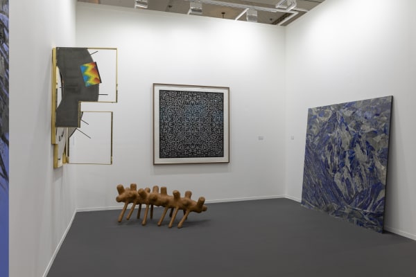 Installation view, Mandy El-Sayegh: ‘A rose is a rose is a rose is a rose’, curated by Sara Raza, 22 February – 4 April 2024, Dubai. Photo by Ismail Noor of Seeing Things. Courtesy of the artist and Lawrie Shabibi.