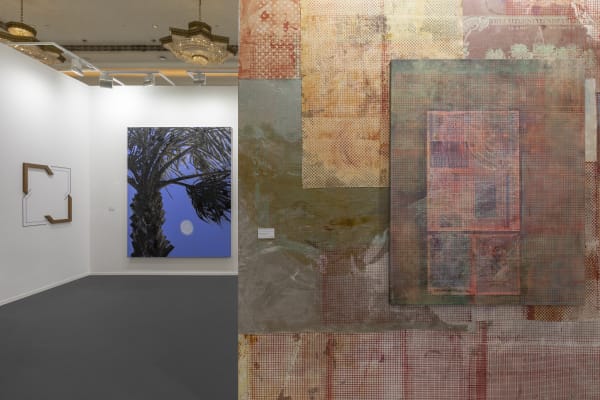Installation view, Mandy El-Sayegh: ‘A rose is a rose is a rose is a rose’, curated by Sara Raza, 22 February – 4 April 2024, Dubai. Photo by Ismail Noor of Seeing Things. Courtesy of the artist and Lawrie Shabibi.