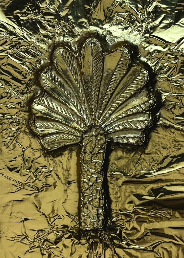 Rand Abdul Jabbar, Tracing Origins, 2022 Tracing of ceramic objects on embossing foil Dimensions variable. Courtesy of the artist.