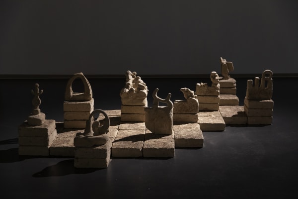 Rand Abdul Jabbar, May It Be Remembered, 2023 Single channel video (sound, 7 minutes), mud sculptures, dimensions variable. Courtesy of the artist.