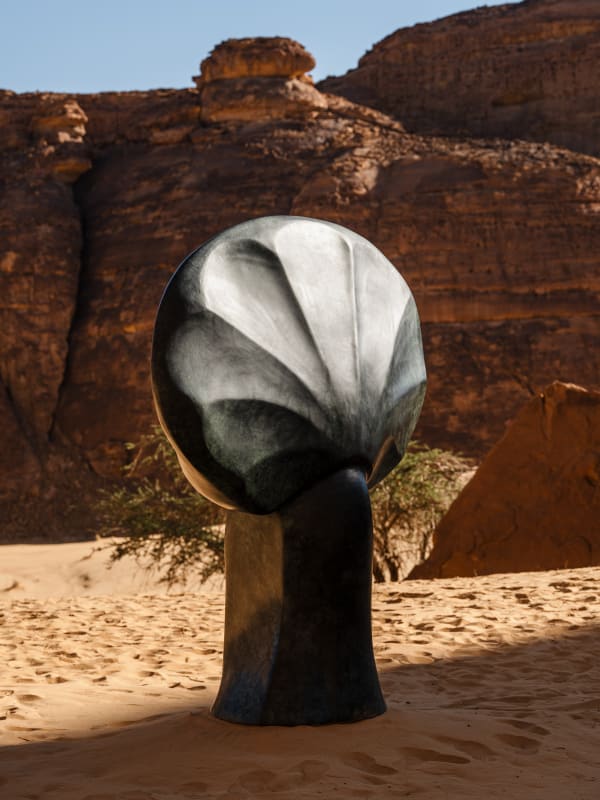 Rand Abdul Jabbar, 'where myths are born of mud and desire', installation view at Desert X AlUla, 2024. Photo: Lance Gerber. Courtesy of The Royal Commission for AlUla.