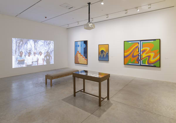 The Casablanca Art School: Platforms and Patterns for a Postcolonial Avant-Garde (1962–1987). Installation view at Sharjah Art Foundation, 2024. Photo: Motaz Mawid / Shanavas Jamaluddin.