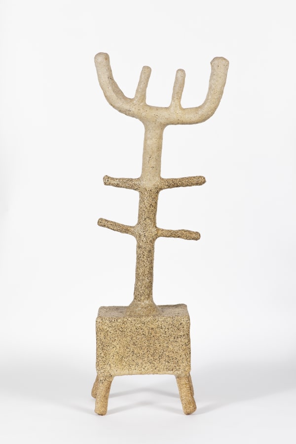 Mohamed Ahmed Ibrahim Form in Object 1, 2018 Cardboard, papier-mâché, leaves 113 x 42 x 24 cm 44 1/2 x...