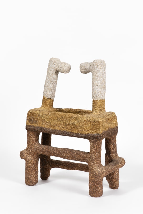 Mohamed Ahmed Ibrahim Twin Blossom 2, 2019 Cardboard, papier-mâché, leaves, coffee 72 x 53.5 x 26 cm 28 3/8 x...