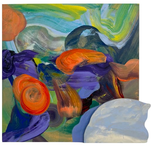 Lin Jing Landing Cloud 2022 Acrylic On Mdf 38 X 38Cm