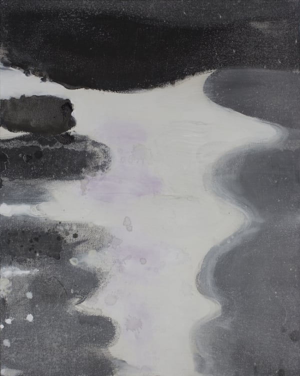 Zhang Jian-Jun 张健君 Flowing Water (series), Chinese Ink, Oil Paint, Acrylic, Rice Paper on Canvas 流动的水(系列)，布面墨、油画颜料、丙烯、宣纸 100 x 80 cm,2015