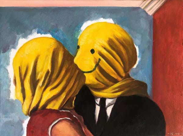 赵一浅 Zhao Yiqian Kiss,Oil on canvas 布面油画 30cm x 40cm,2019