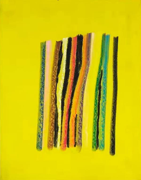 马克斯·赫克尔, 序言, 油画棒, 布面及炭笔 Max Huckle, Prologue, Oil Pastel, Charcoal on Linen 50x40 cm 2018