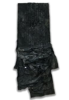 纪念碑 #9，2008 宣纸,、墨、蜡、树脂 315 x 145 x 10 cm