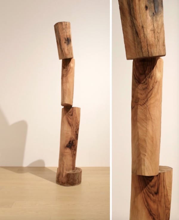 Shiau Jon Jen, Imbalanced Equilibrium Series No. 3, Camphor Wood, 204 x 44 x 44 cm, 2019