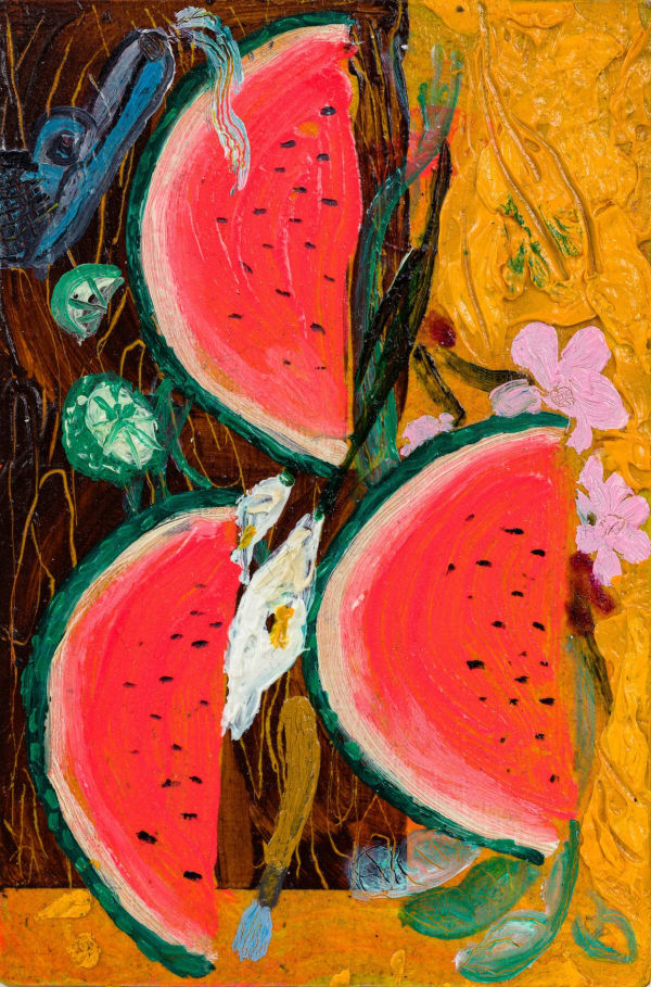 Maximiliano Leon, Alone in the Studio (E.U.M.), 2019, 15 × 10cm / 5 7/8 × 4in, Oil on canvas