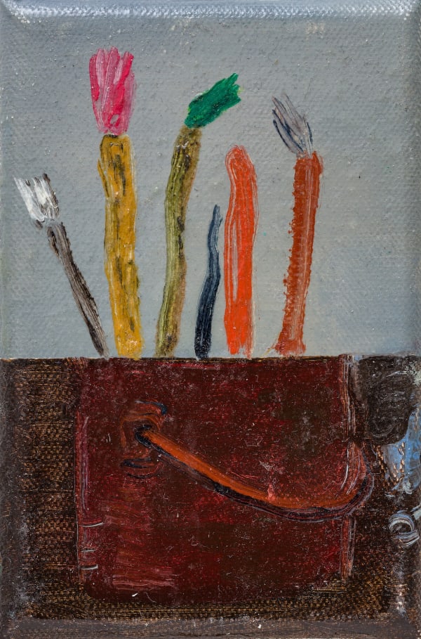 Maximiliano Leon, Alone in the Studio (Pt. IV), 2019, 15 × 10cm / 5 7/8 × 4in, Oil on canvas