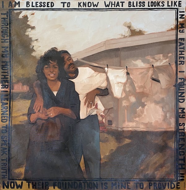Riley Holloway, Blessed to Know What Bliss Feels Like, 2021, 106 × 106 cm / 41 3/4 × 41 3/4 in, Oil on canvas