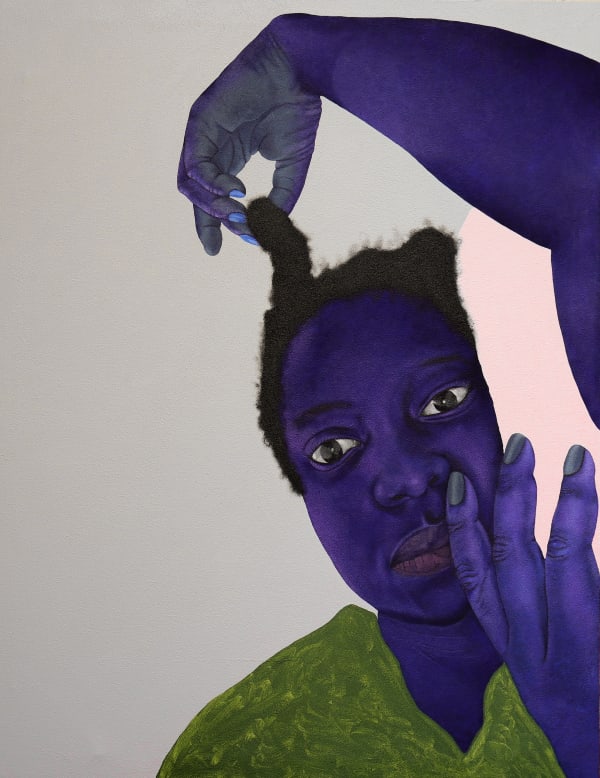 Stacey Gillian Abe, Ponder, 2022, 124 × 96 cm / 48 7/8 × 37 3/4 in, Acrylic on canvas