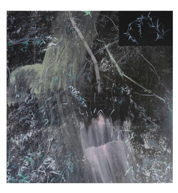 Zean Cabangis, What Sent Me to the Right Path, 2022, 122.4 × 122.2 cm / 48 1/4 × 48 1/8 in, Acrylic and emulsion transfer on canvas