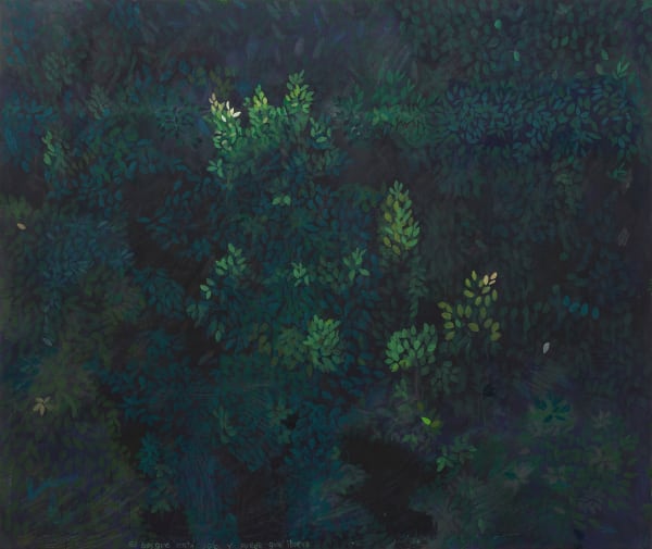José Manuel Mesías El bosque está solo y puede que llueva, 2009 Acrylic and pastel on canvas 195 × 230 cm 76 3/4 × 90 1/2 in