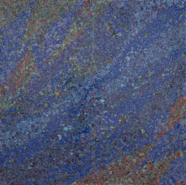 Alteronce Gumby Blue Colored Mountain, 2024 Lapis Lazuli, glass, and acrylic on panel 182.9 x 182.9 cm 72 x 72 in