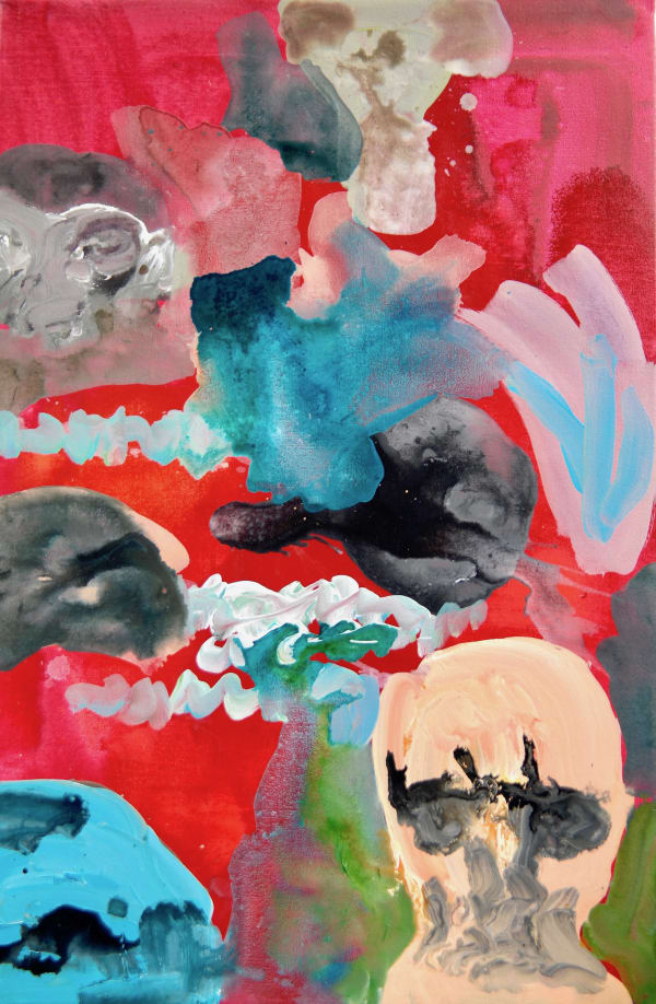 Banele Khoza, Bewildered, 2017, acrylic and ink on canvas, 91 x 60 cm.