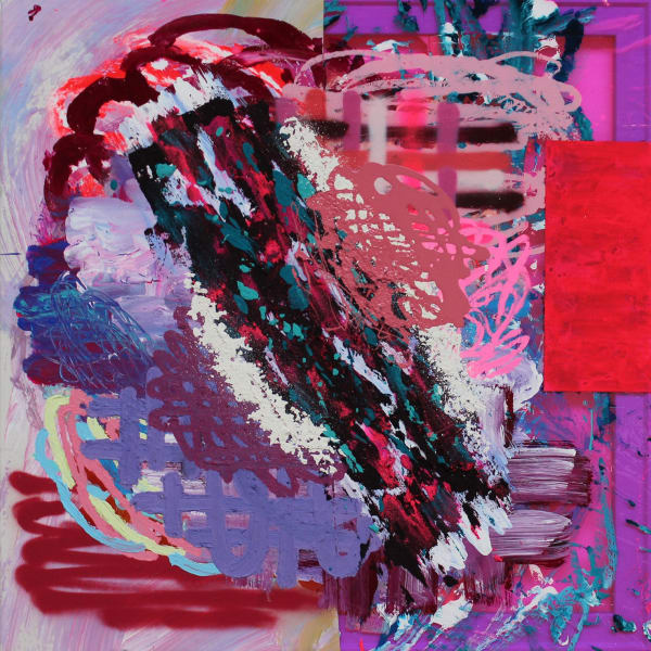 Patrick Alston, Mirage of a Sunset Dream, 2023, Acrylic, enamel, oil, oil stick, and spray paint on sewn fabric and...