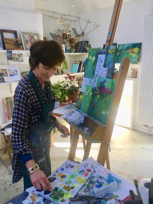 Kate Corbett Winder in her studio in Wales