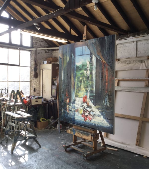 'Heat' by John Monks in his studio in Clapham