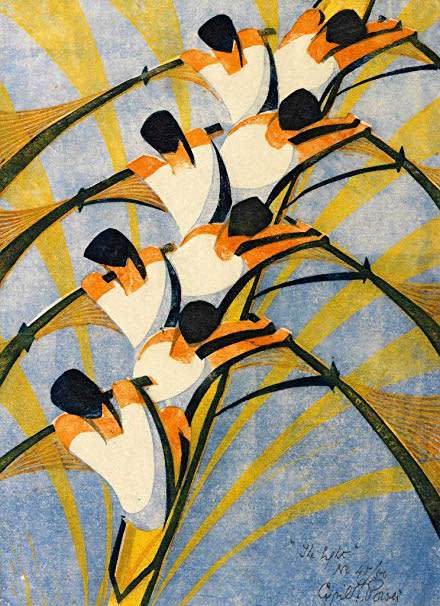 Cyril Power, The Eight, 1930 Linocut