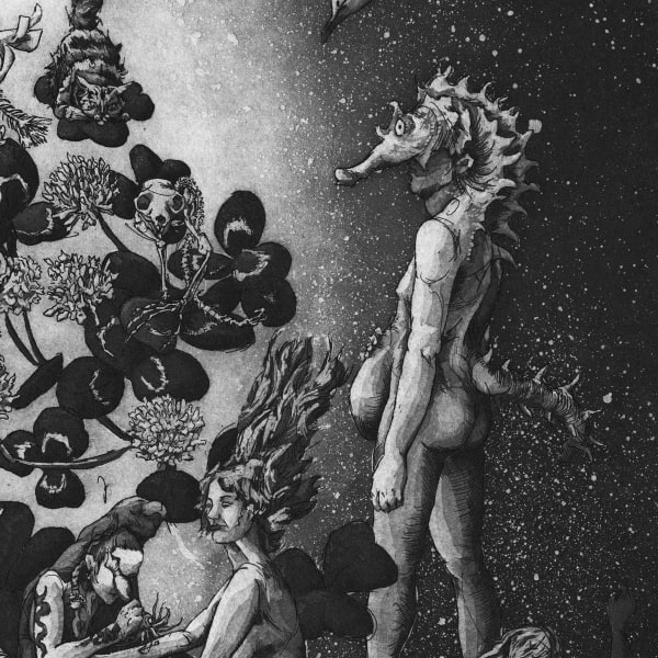 Maite Cascón, Sunken Shamrock (detail), Aquatint Etching