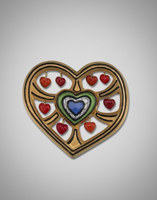 Niki de Saint Phalle Heart Tree Brooch Pendant, 1990