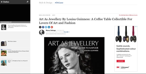 Art As Jewellery By Louisa Guinness: A Coffee Table Collectible For Lovers Of Art and Fashion