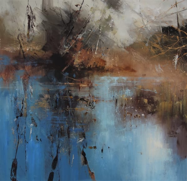 Welsh riverside oil painting