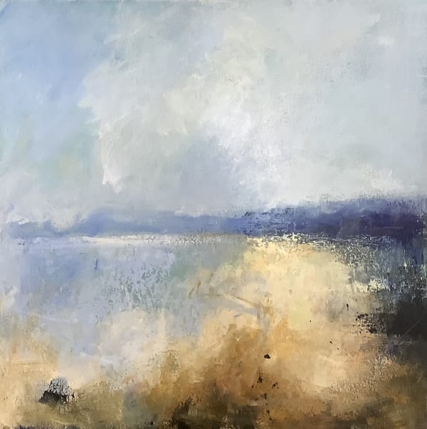 Oil painting of shoreline