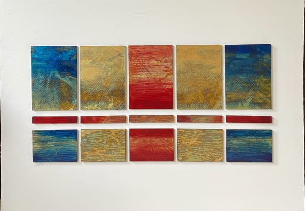 Metallic gold abstract painting