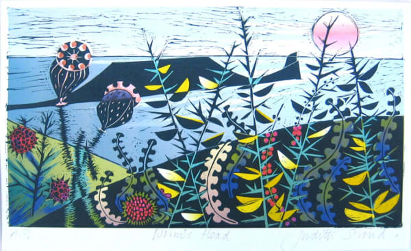 Worms Head linocut print