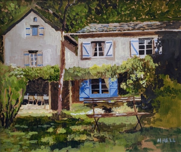 Cottage garden painting