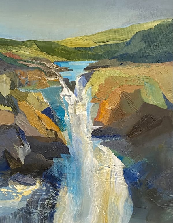 Welsh waterfall painting